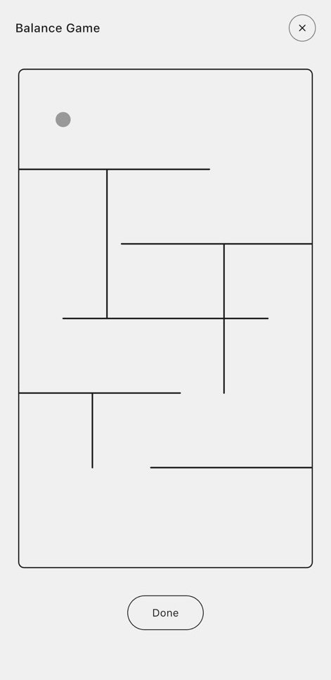 Low-Fi balance game screen